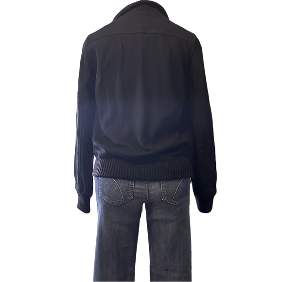 Theory Zip Up Knitted Wool Sweater Jacket, Black, Small - Picture 13 of 16